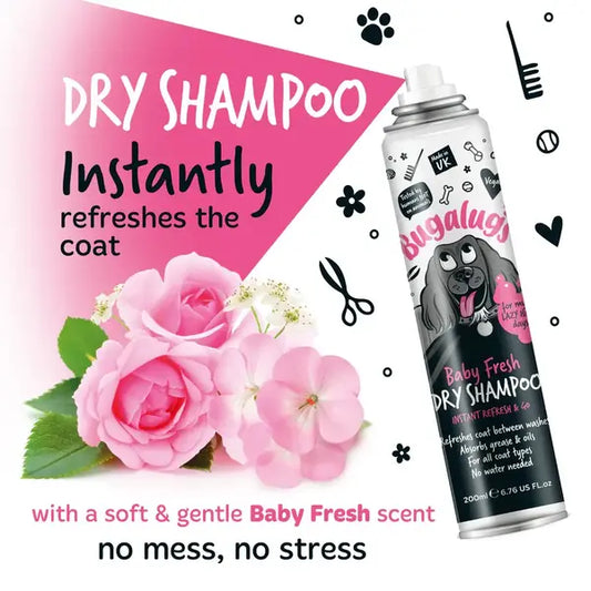BugaLugs Baby Fresh Dry Shampoo for Dogs Сух Шампоан - Пудра без Изплакване 200ml