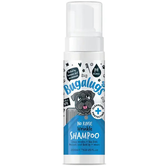 Bugalugs No Rinse Wrinkle Chlorhexidine Shampoo Почистваща Пяна за Кожни Гънки 200ml
