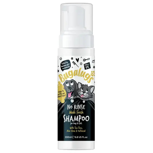 BugaLugs No Rinse Medi Fresh Shampoo for Dogs & Cats сух шампоан пяна без изплакване 200ml