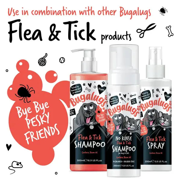 BugaLugs No Rinse Flea & Tick Mousse for Dogs Репелентна Пяна без Изплакване 200ml