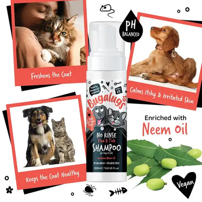 BugaLugs No Rinse Flea & Tick Mousse for Dogs Репелентна Пяна без Изплакване 200ml