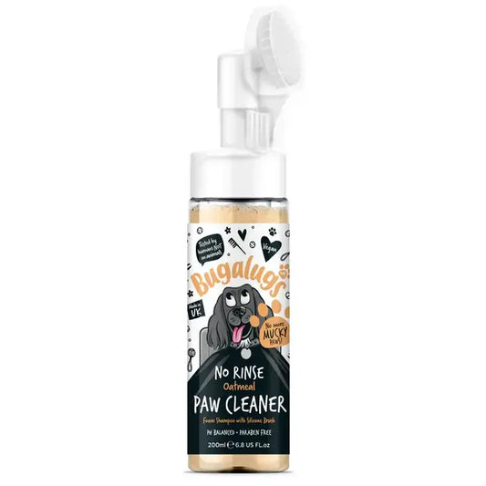 Bugalugs Oatmeal No-Rinse Paw Cleaner - Пяна за почистване на лапи с овес и четка без изплакване 200