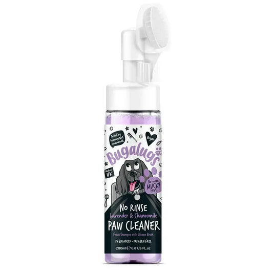 Bugalugs Lavender & Chamomile No-Rinse Paw Cleaner - Пяна за почистване на лапи с четка без изплакване 200 мл