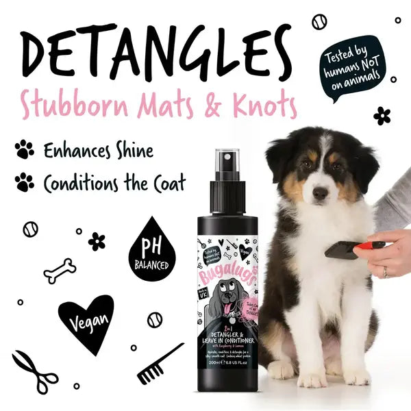 BugaLugs 2 in 1 Detangler & Leave in Conditioner with Raspberry & Lemon Спрей за Разресване 2в1 с Малина и Лимон for Dogs