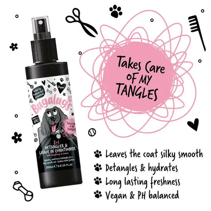 BugaLugs 2 in 1 Detangler & Leave in Conditioner with Raspberry & Lemon Спрей за Разресване 2в1 с Малина и Лимон for Dogs