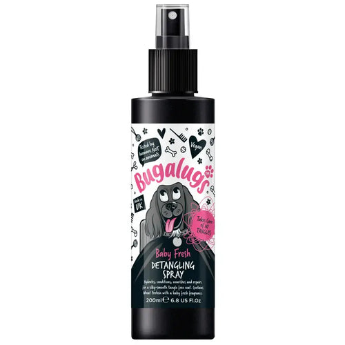 Bugalugs Baby Fresh Detangling Spray for Dogs Спрей за Разресване с Аромат на Бебешка Пудра 200ml
