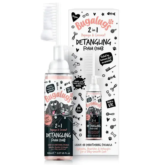2 in 1 Papaya & Coconut Detangling Foam Comb for Dogs & Cats Пяна за Разресване 2в1 с Гребен 150ml