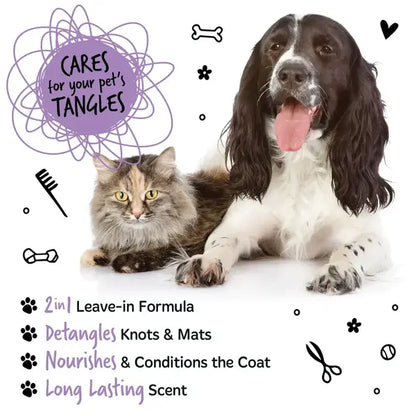 BugaLugs 2 in 1 Lavender & Chamomile Detangling Foam Comb for Dogs & Cats Успокояваща Пяна за Разресване 2в1 с Гребен 150ml