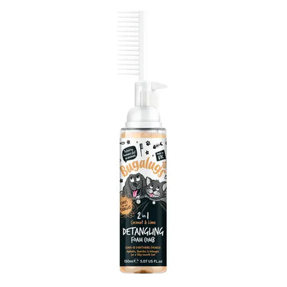 BugaLugs 2 in 1 Coconut & Lime Detangling Foam Comb for Dogs & Cats Пяна за Разресване 2в1 с Гребен 150ml