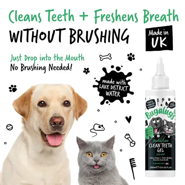 BugaLugs Dental Care Clean Teeth Gel with Fresh Mint for Dogs & Cats Дентален гел за кучета и котки 200ml