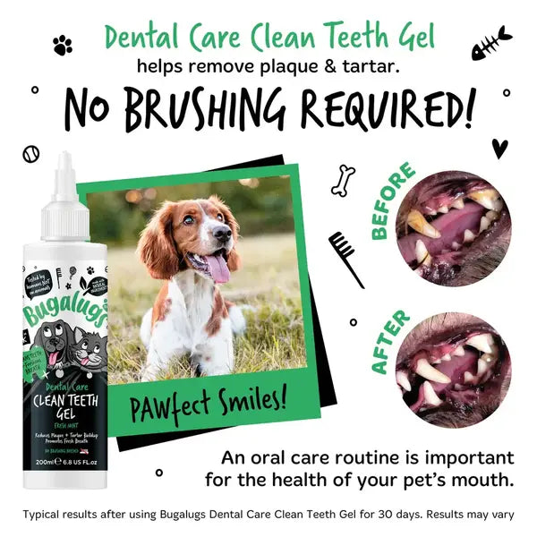 BugaLugs Dental Care Clean Teeth Gel with Fresh Mint for Dogs & Cats Дентален гел за кучета и котки 200ml