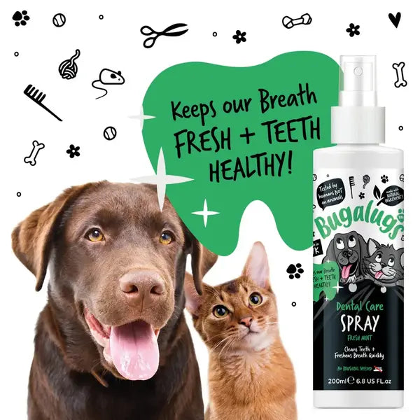 BugaLugs Dental Care Spray Fresh Mint for Dogs & Cats Дентален Спрей за Свеж Дъх и Почистване 200ml