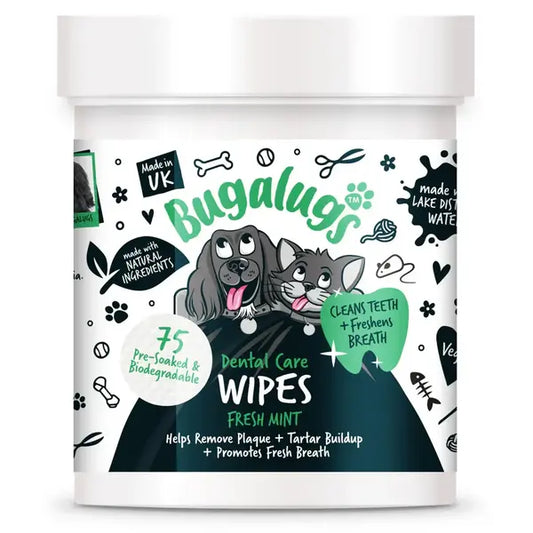 BugaLugs Dental Care Wipes in Fresh Mint for Dogs & Cats Дентални Кърпички за Почистване на Зъби и В