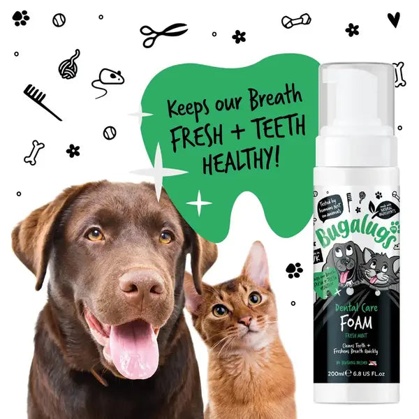 BugaLugs Dental Care Foam in Fresh Mint for Dogs & Cats Дентална Пяна за Почистване без Четкане 200ml