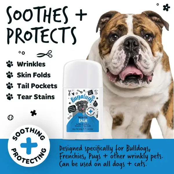 BugaLugs Wrinkle Balm Stick for Dogs Натурален Балсам за Кожни Гънки 40gr