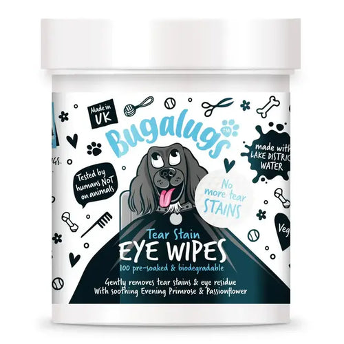 BugaLugs Tear Stain Eye Wipes for Dogs Eye Cleaning Pads 100 pcs