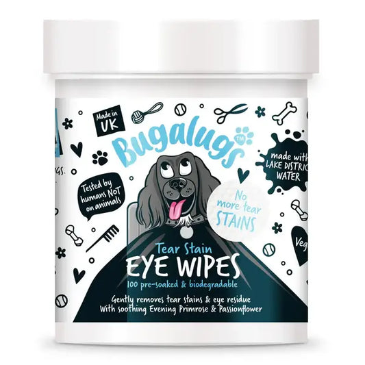 BugaLugs Tear Stain Eye Wipes for Dogs Почистващи Тампони за Очи 100бр