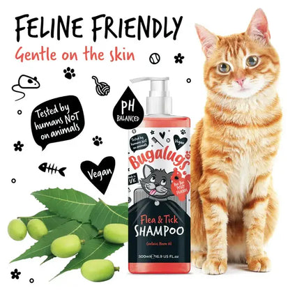 BugaLugs Flea & Tick Cat Shampoo with Neem Oil Шампоан против Бълхи и Кърлежи за Котки 500ml