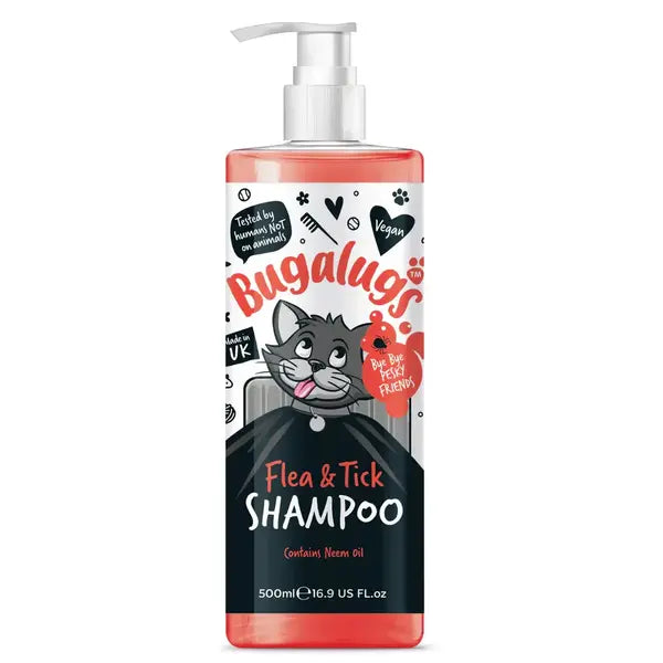 BugaLugs Flea & Tick Cat Shampoo with Neem Oil Шампоан против Бълхи и Кърлежи за Котки 500ml
