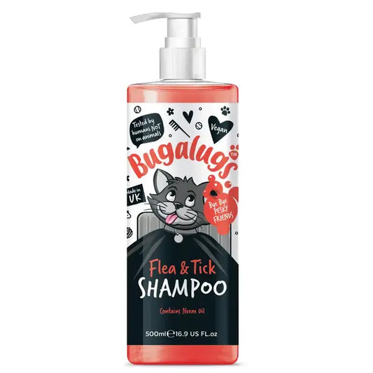 BugaLugs Flea & Tick Cat Shampoo with Neem Oil Шампоан против Бълхи и Кърлежи за Котки 500ml
