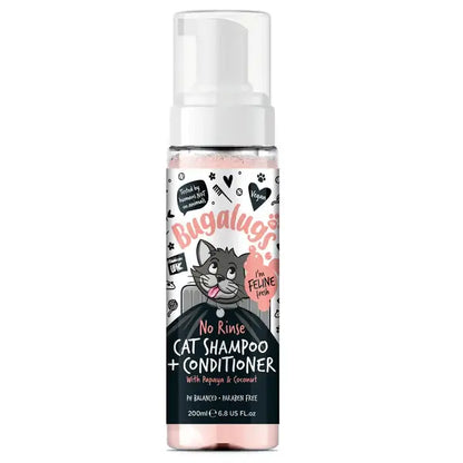 BugaLugs No Rinse Cat Shampoo & Conditioner with Papaya & Coconut Сух Шампоан и Балсам 2в1 за Котки 200ml