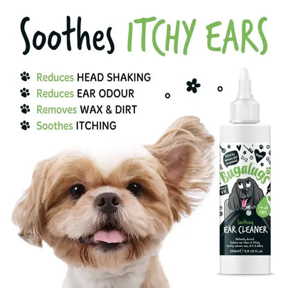 BugaLugs Soothing Ear Cleaner Solution for Dogs Разтвор за Почистване на Уши за Кучета 200ml
