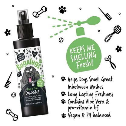 BugaLugs Aloe & Kiwi Dog Cologne Освежаващ Одеколон за Кучета 200ml
