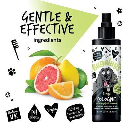 BugaLugs Zingy Dog Cologne Grapefruit & Orange Енергизиращ Одеколон за Кучета 200ml