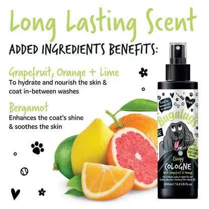 BugaLugs Zingy Dog Cologne Grapefruit & Orange Енергизиращ Одеколон за Кучета 200ml