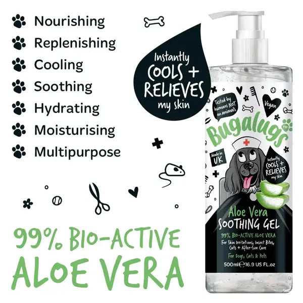 BugaLugs Aloe Vera Soothing Gel for Pets Успокояващ Гел с Алое Вера за кучета и котки 500ml