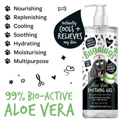 BugaLugs Aloe Vera Soothing Gel for Pets Успокояващ Гел с Алое Вера за кучета и котки 500ml