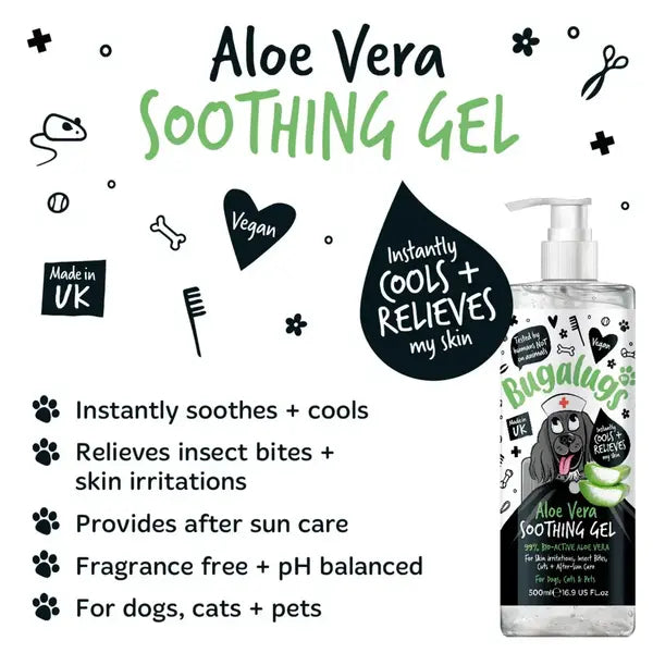 BugaLugs Aloe Vera Soothing Gel for Pets Успокояващ Гел с Алое Вера за кучета и котки 500ml