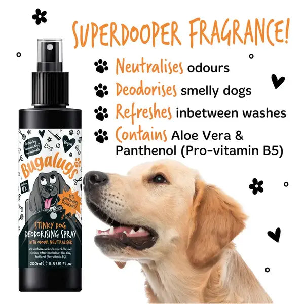 BugaLugs Stinky Dog Deodorising Spray with Odour Neutraliser Дезодориращ Спрей за Кучета 200ml