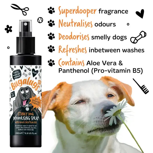 BugaLugs Stinky Dog Deodorising Spray with Odour Neutraliser Дезодориращ Спрей за Кучета 200ml