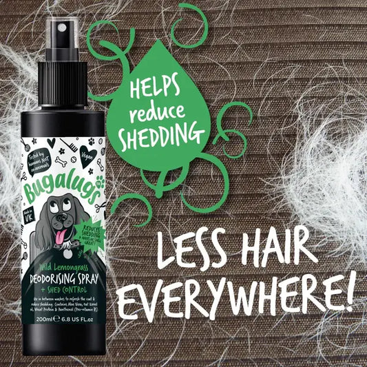 BugaLugs Wild Lemongrass Dog Deodorising Spray with Shed Control Дезодориращ Спрей за Кучета