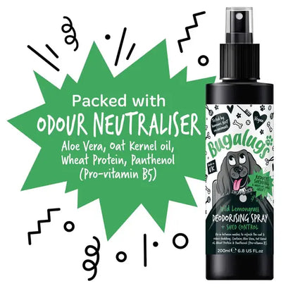 BugaLugs Wild Lemongrass Dog Deodorising Spray with Shed Control Дезодориращ Спрей за Кучета