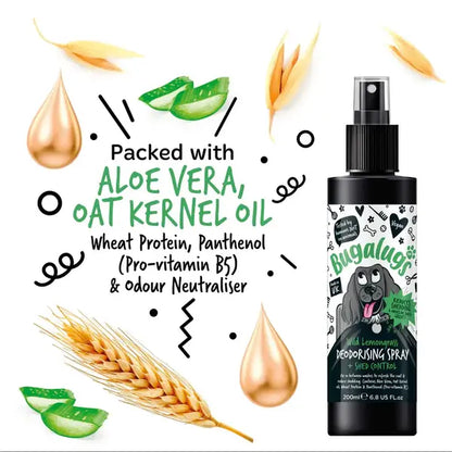 BugaLugs Wild Lemongrass Dog Deodorising Spray with Shed Control Дезодориращ Спрей за Кучета