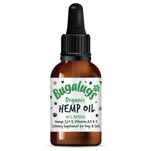 BugaLugs Organic Hemp Oil 100% Natural Calming Supplement for Dogs & Cats Конопено Масло за Кучета и