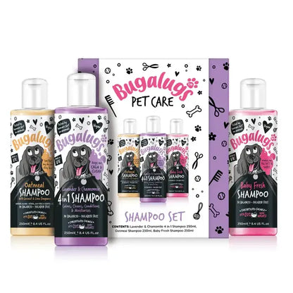 BugaLugs Shampoo Set Dog Grooming Giftset (3x250ml) Подаръчен Комплект Шампоани