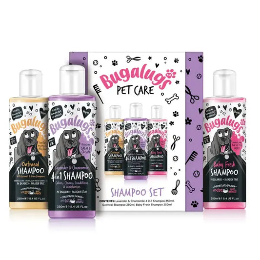 BugaLugs Shampoo Set Dog Grooming Giftset (3x250ml) Подаръчен Комплект Шампоани