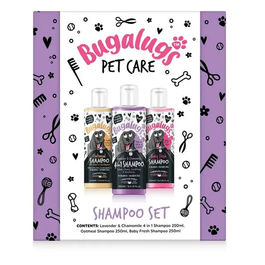 BugaLugs Shampoo Set Dog Grooming Giftset (3x250ml) Подаръчен Комплект Шампоани
