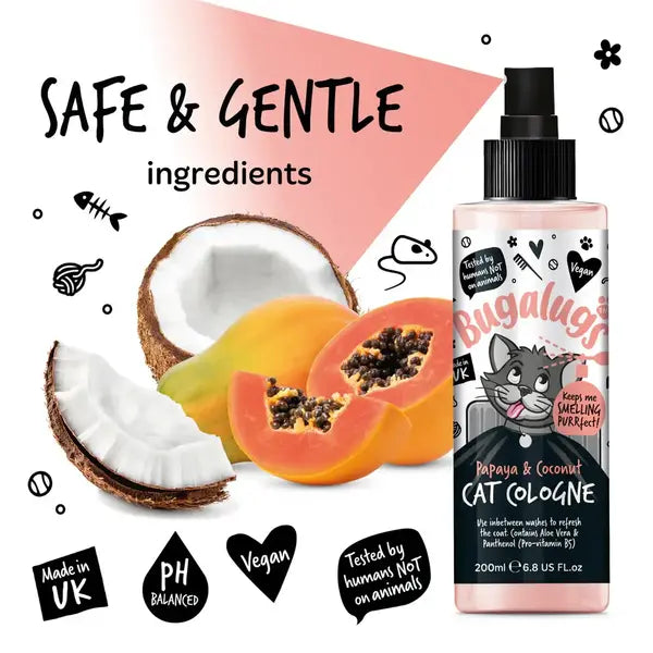 BugaLugs Papaya & Coconut Cat Cologne Тропически Одеколон за Котки 200ml