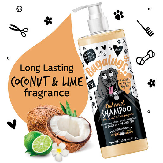 BugaLugs Oatmeal Dog Shampoo – Шампоан с овес за кучета (кокос & лайм)