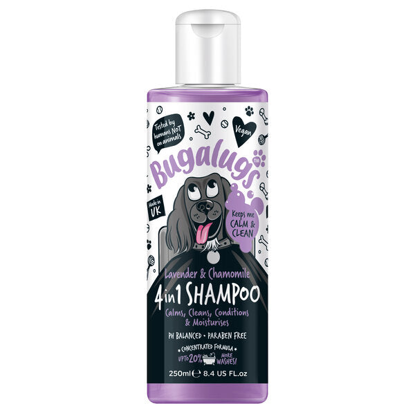BugaLugs 4-in-1 Lavender & Chamomile Calming Dog Shampoo – Лавандула & лайка успокояващ шампоан 4-в-1 за кучета