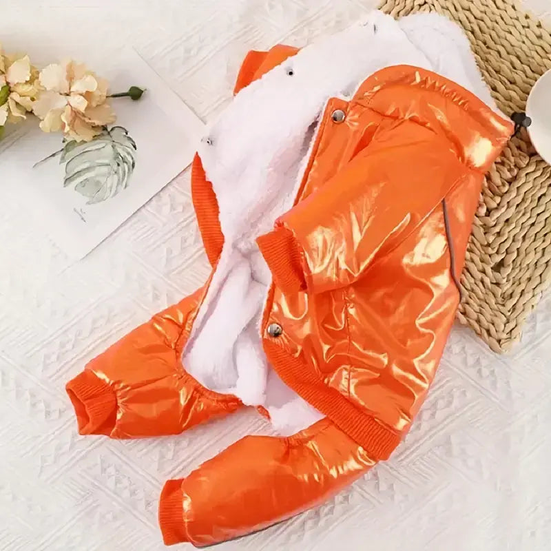 Dog Show Orange – Winter Dog Snowsuit with Fleece Lining