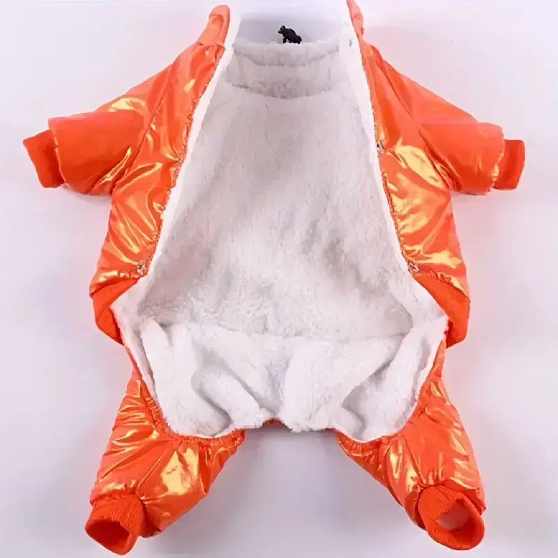 Dog Show Orange – Winter Dog Snowsuit with Fleece Lining