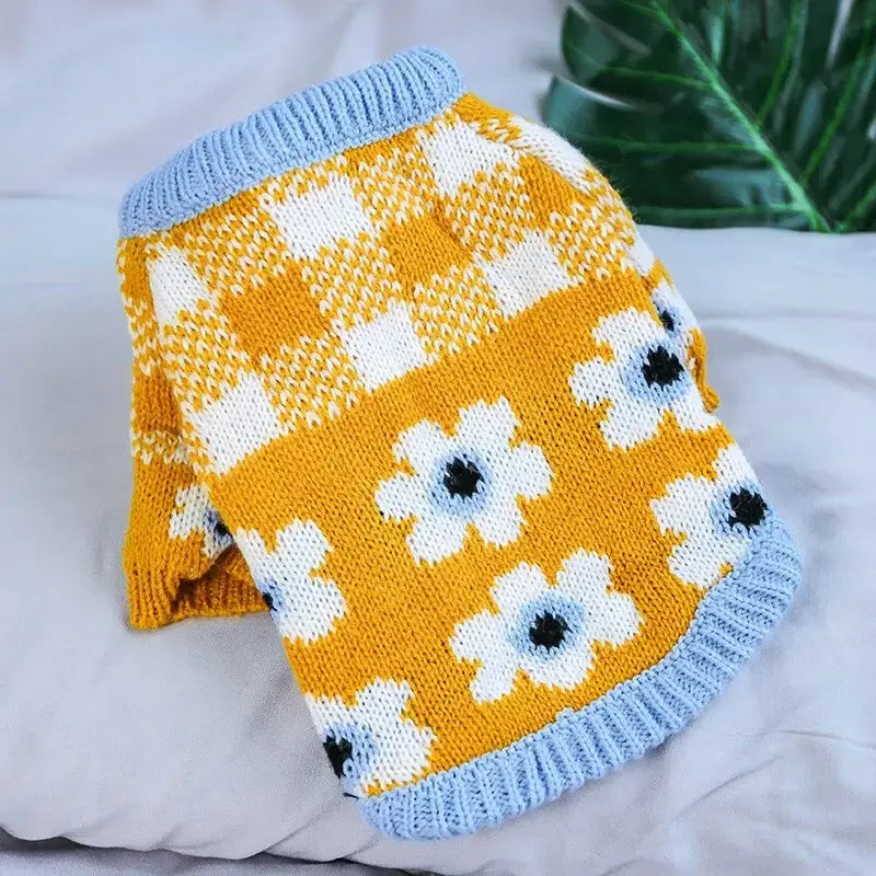 Cozy Daisy Knit Пуловер за кучета