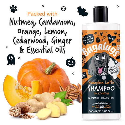 Bugalugs Spooky Edition Pumpkin Latte Dog Shampoo шампоан за кучета с аромат на тиквено лате 500ml