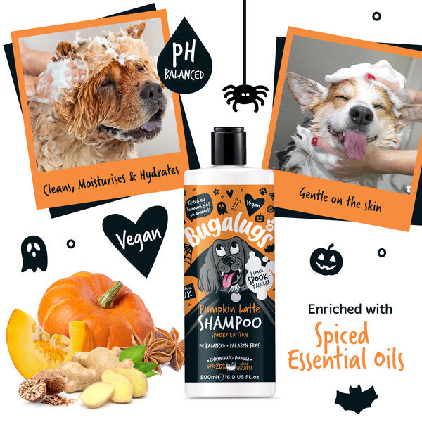 Bugalugs Spooky Edition Pumpkin Latte Dog Shampoo шампоан за кучета с аромат на тиквено лате 500ml