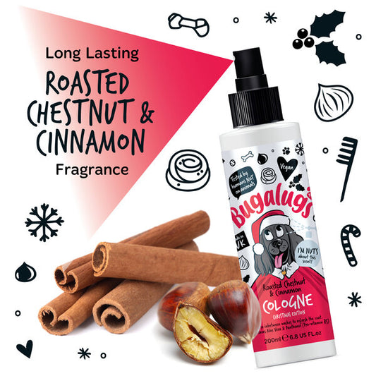 Bugalugs Christmas Edition Roasted Chestnut & Cinnamon Dog коледен део спрей за кучета 200ml